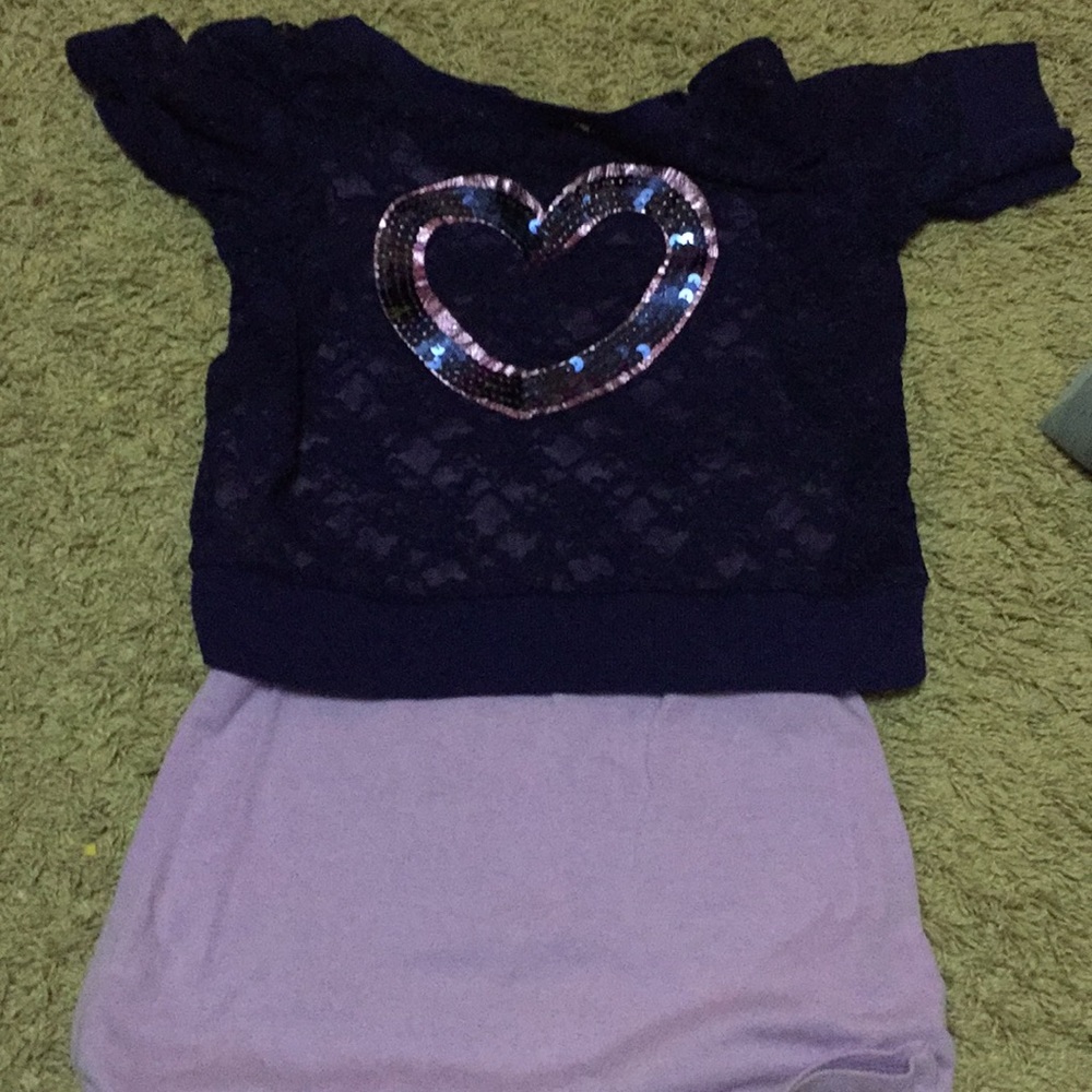 Shirt justice Purple Heart tee glitter lace seque